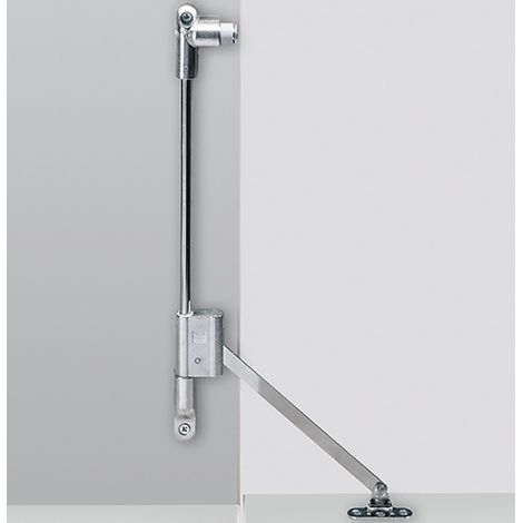 Hettich – Support rabat 21698 nickel plaqué – Pour façades en bois – Charge max 4 kg – Montage par fixation perforée – Système de freinage sans entretien