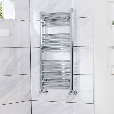 Curved Heated Towel Rail Radiator Bathroom Central Heating Ladder Warmer Rad 900x450mm Chrome (1/5)