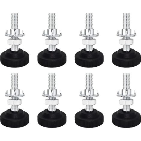 Lot de 8 vis de nivellement réglables pour pieds de meubles en métal M8 x 50 mm (1/5)
