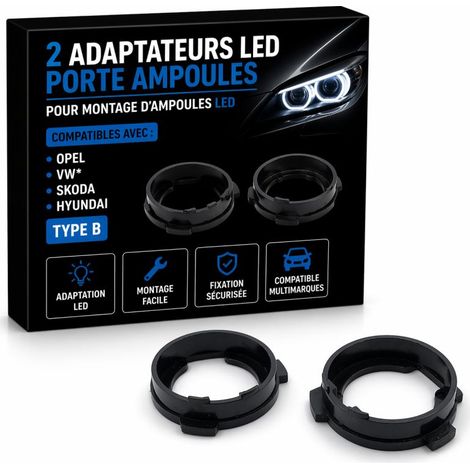 2 Adaptateurs LED Porte Ampoules OPEL, VW, SKODA, HYUNDAI - Type B (1/5)