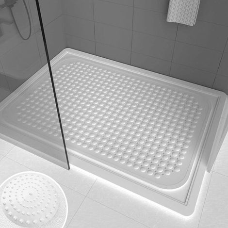 Tapis De Douche Antidérapant Grand Format Rectangulaire Pour Salle De Bain PVC Massage Pieds (1/5)