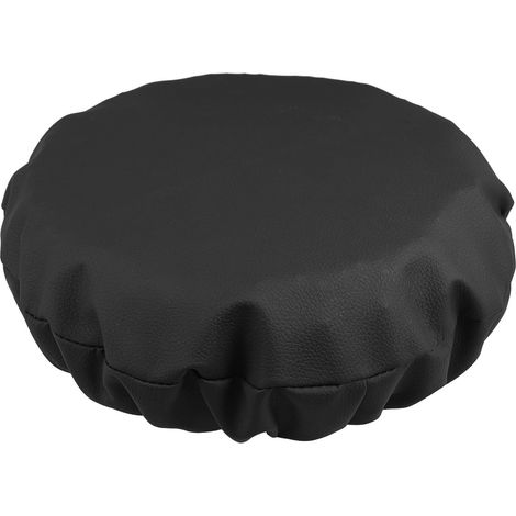 Round Stool Cover in Black Faux Leather, Comfort and Protection (1/5)