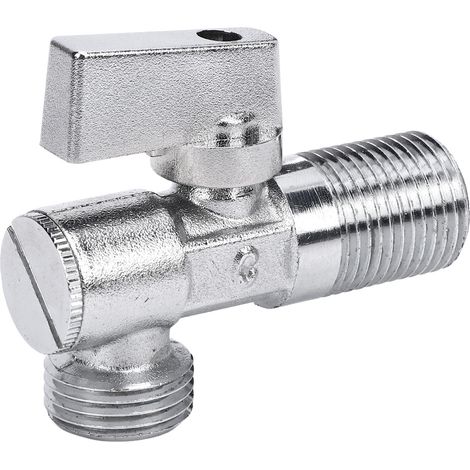 Robinet d'arrêt d'angle en laiton, quart de tour, entrée G1/2 po, sortie G1/2 po, pour robinet d'évier, de salle de bain, de toilette ou de cuisine. (1/5)