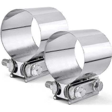 Collier de serrage pour tuyau d'échappement de 2 pouces, silencieux de tuyau d'échappement à emboîtement de 51 mm avec connecteur à manchon de serrage, acier inoxydable F26. (1/5)