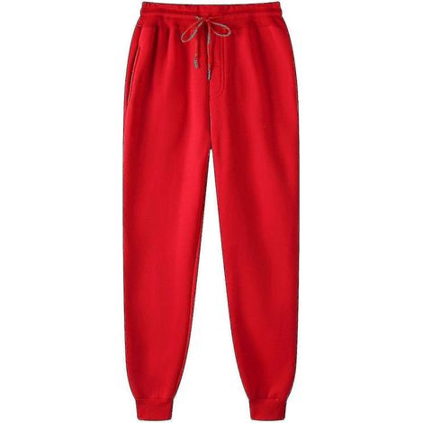 Herrenhosen, Jogginghosen, Hip-Hop-Hosen, Leggings, gepolsterte Freizeithosen-M-Red