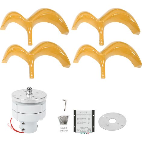 Éolienne génératrice 400W, kit 4 pales avec régulateur, type calebasse DT-HL-400W, dorée 12V (1/5)