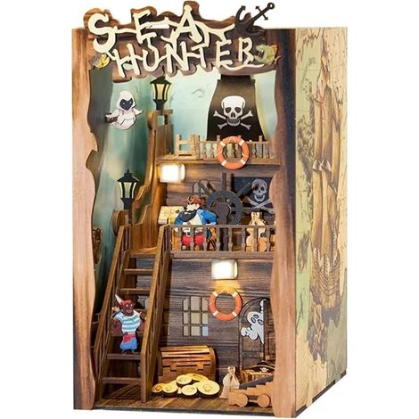 Kit DIY 3D Puzzle en Bois pour Créer un Mini Livre Décoratif - Ornement de Table ou Insert pour Bibliothèque (1/5)