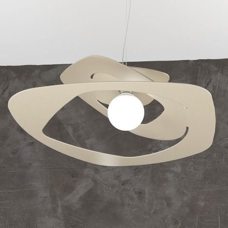 Lampadario moderno top light warped 1157 s65 e27 led metallo sospensione, finitura metallo sabbia (1/5)