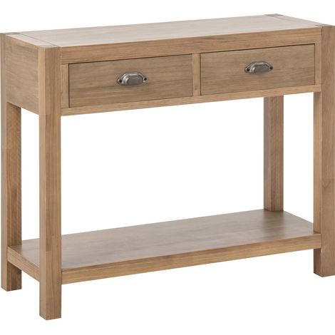 Console en bois de pin naturel avec tiroirs - naturel (1/5)
