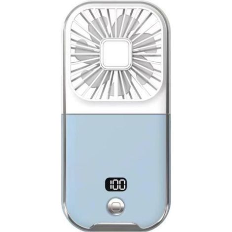 Blauer, tragbarer, wiederaufladbarer USB-Nackenventilator – freihändige und komfortable Kühlung