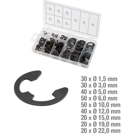 Kstools – Assortiment de circlips de type E x300 – Norme DIN 6799 – 300 pièces pour assemblage précis – Résistance à la corrosion