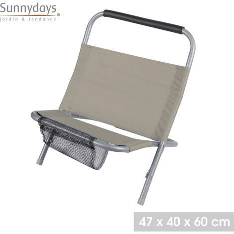 Cale dos de plage en acier "Le Delano" - Taupe - L 47 x P 40 x H 60 cm - Livraison gratuite (1/3)