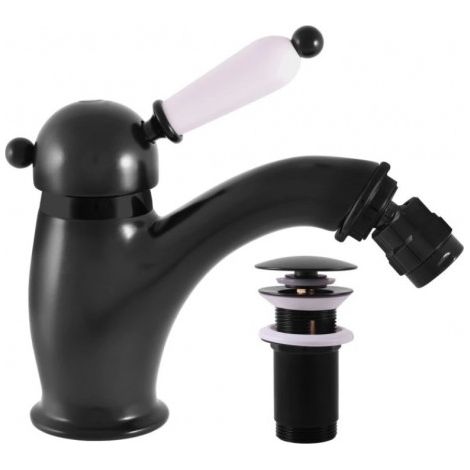Mitigeur bidet LABE en laiton noir avec siphon (1/4)