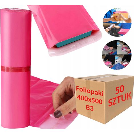 Pink Courier Poly Mailers B3 400x500mm - 50 Stück.