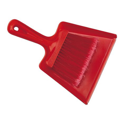 Kit scopino e paletta pulizia in plastica rosso/giallo universale