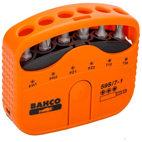 BAHCO - Jeu d'embouts 1/4" pour vis Phillips/Pozidriv/TORX®, 22 mm x 65 mm x 75 mm -7 pc (1/2)