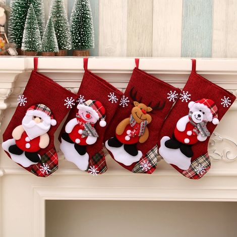 Chaussettes de Noël, chaussettes de Noël à suspendre, décoration de chaussettes de Noël, chaussettes décoratives de Noël, accessoires de suspension compatibles (1/5)