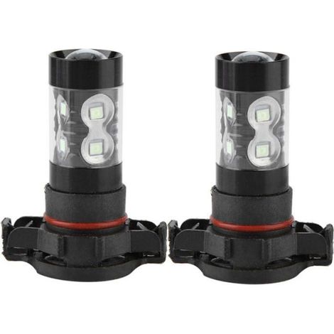 2Pcs h16 5202 Phare LED 8000K Bleu glace 100w Ampoules de Phare Kit Phare Antibrouillard Voiture Lampe (1/4)
