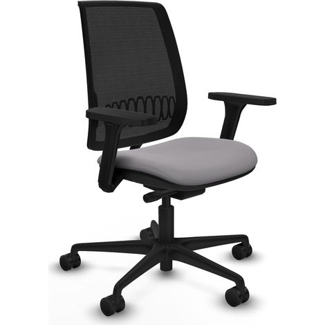 Silla de oficina piqueras y crespo Alares negro tela malla cuero sintético (1/2)