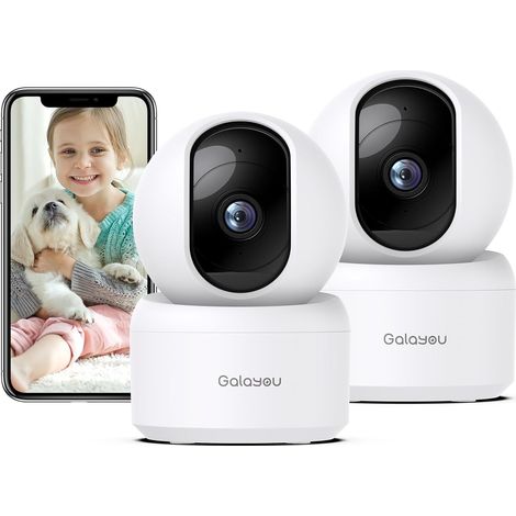 2K(3MP) Camera Surveillance WiFi Intérieure - Caméra Interieur Maison 360°, Détection Humaine AI, Suivi Intelligent pour Bebe/Chien/Chat/Animaux, Alerte Instantanée (Lot de 2) (1/5)