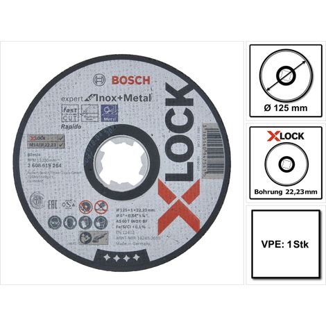 BOSCH Expert dischi da taglio per acciaio inox + metallo - X-LOCK Ø125 x 1 - 2608619264