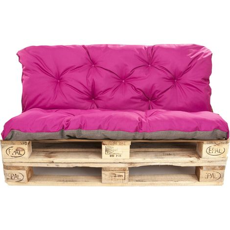 Setgarden – Coussins pour palettes – Set de 2 assises 120 x 50 cm et dossiers 120 x 50 cm – Housse polyester imperméable – Garnissage mousse antiallergique