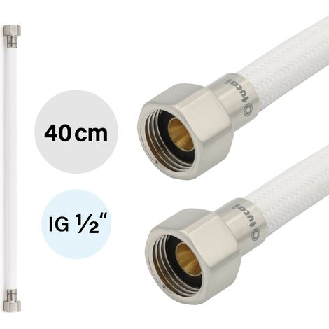 Flexschlauch DN8 IG/IG 1/2" -400mm Weiss Gebürsteter Stahl (1/5)