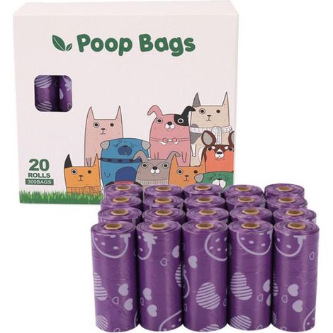 Sacs À Déjections Animales - Biodégradables PLA PBAT - Compostables EN13432 - Étanches Anti-Odeurs Avec Cordon De Serrage - 20 Rouleaux (1/5)