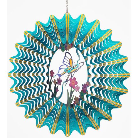 Suspension Éolienne Rotative Papillon en Acier Inoxydable Wind Spinner Diamètre 30 cm - PANGIVO