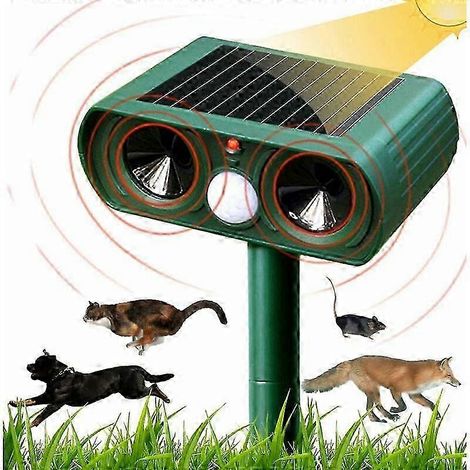 Répulsif solaire ultrasonique pour chats d'extérieur - Sensibilité et fréquence réglables - Protection du jardin (1/5)