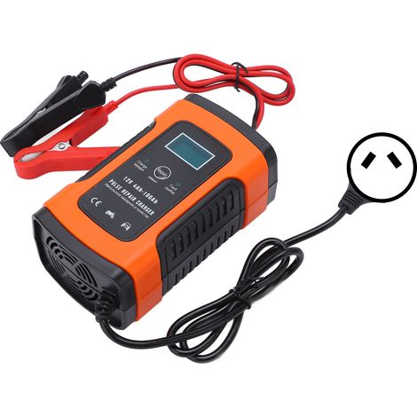 Chargeur de batterie intelligent 3 étages avec écran LCD multifonction AC100-240V pour véhicules électriques, prise AU (1/5)