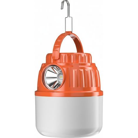 Wiederaufladbare LED-Campinglampe, ultrahell, langlebig, zum Aufhängen geeignet, für Camping, Zelte, Verkaufsstände im Freien und den Notfalleinsatz zu Hause (orange). (1/3)