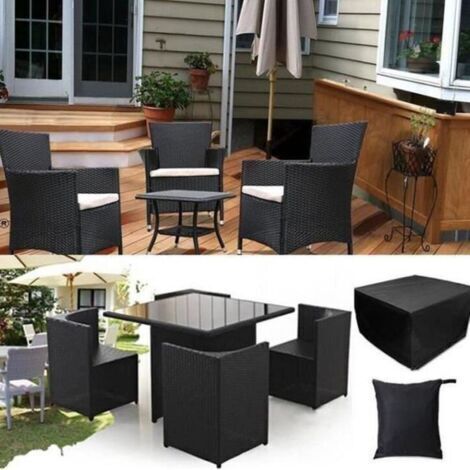 Housse de protection large pour salon de jardin carré 120x120x74cm (1/3)