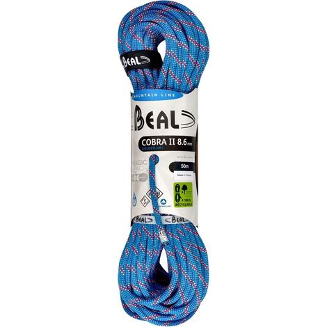 Cuerda seca Beal Cobra 8,6 mm 50 m color besugo azul (1/4)