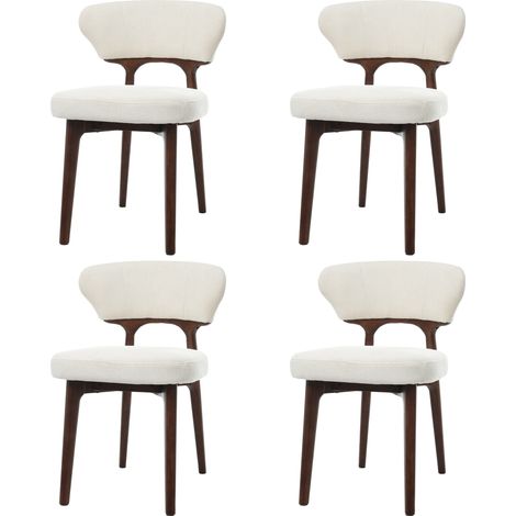 Set di 4 sedie da pranzo 47x51x75cm, comode sedie imbottite da cucina con struttura in legno massello e rivestimento in ciniglia, ideali per ufficio, sala da pranzo, soggiorno, cucina, camera da letto