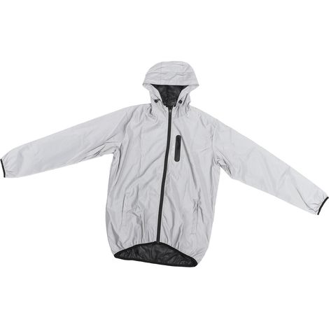 Veste cycliste intégralement réfléchissante imperméable coupe-vent à capuche pour sportifs outdoor taille L