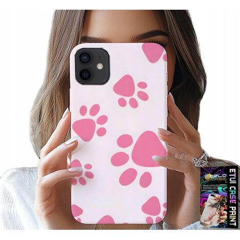 Custodia per iPhone 12 - zampe di cane rosa, retro, cover (1/5)