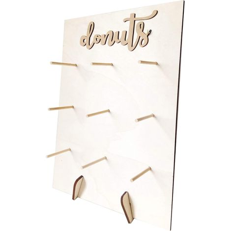 Présentoir mural à donuts, alternative aux gâteaux, support mural en bois pour donuts, décoration de gâteau et bar à bonbons pour mariage, articles de décoration pour mariage et anniversaire (1/5)