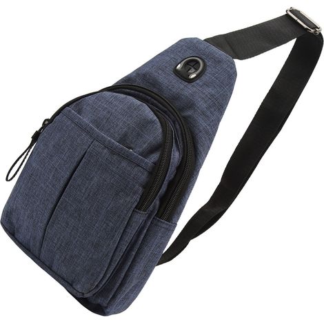Schultertasche, Brusttasche, Aufbewahrungstasche, großes Fassungsvermögen, aus Oxford-Gewebe, für Büro und Outdoor-Aktivitäten. (1/4)