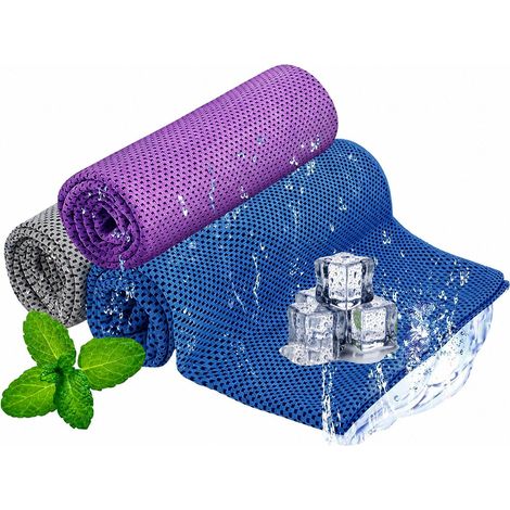 3 serviettes rafraîchissantes (100 x 30 cm), serviettes rafraîchissantes à séchage rapide, serviettes de fitness, serviettes de sport, golf, yoga, serviettes rafraîchissantes pour le cou (1/5)