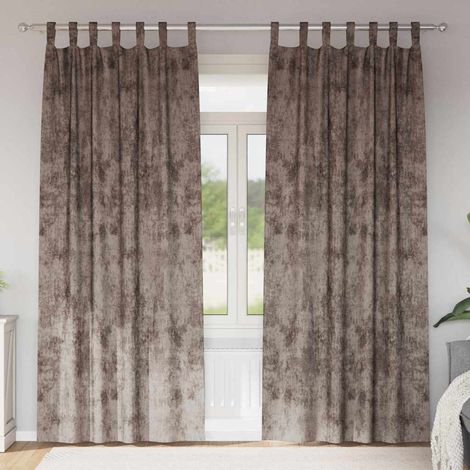 Samtvorhänge mit Vorhängen 2 pcs Cappuccino 245 x 140 cm Samt