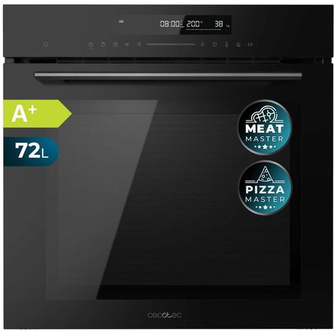 Glass Black Meat Master Multifunktions-Backofen mit 72 l Fassungsvermögen, 12 Funktionen, Pizza Master, Eco-Modus und Defrost, Electronic Timer, 2900 W.