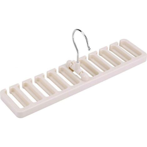 Porte-écharpes à 10 emplacements, porte-ceintures et cravates pour organisateur de penderie (blanc) (1/5)