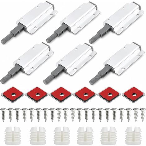 Pieces Push to Open Magnetic Cabinet Door Push Buttons, Handleless Push Buttons for Furniture, Cabinet Door Magnets with Pressure Spring, Furniture Hardware for Wardrobes and Drawers (1/5)