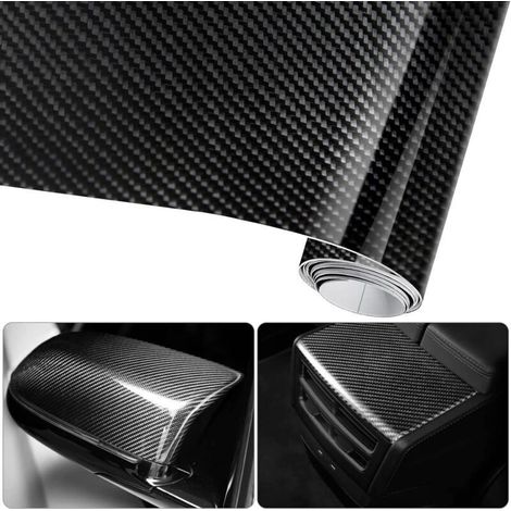 (Paquete de 2) Película de vinilo 6D para envolver autos, vinilo de fibra de carbono impermeable, 1.57 m x 0.3 m, antiadherente, impermeable, para autos, computadoras, fundas de teléfono, motocicletas
