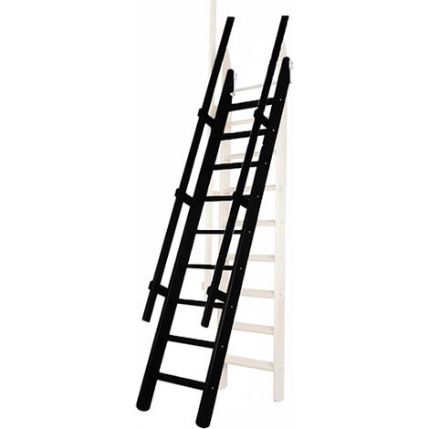 Scala per soppalco - Colore : Nero (RAL 9017) - due corrimani - MSP/CC/2R