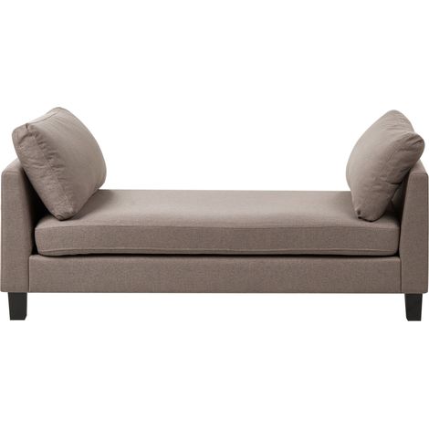 Chaise longue in tessuto Stile moderno scandinavo Poltrona relax Gambe in acciaio Tortora Archiane (1/5)