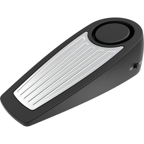 Butée de porte avec alarme pour maisons, chambres et hôtels, 130 dB, facile à installer, butée de sol fiable et portable, pack de 1, noir. (1/5)