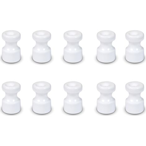 FANTON Isolatore in plastica bianco effetto ceramica Kit 10 isolatori Ø 16mm h 25 mm per installazioni cavo seta vintage completi di viti ottonate 84035-B10 (1/3)