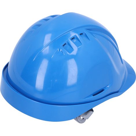 Casque de chantier bleu respirant en ABS, réglable, antichoc et confortable pour les chantiers de construction (1/5)